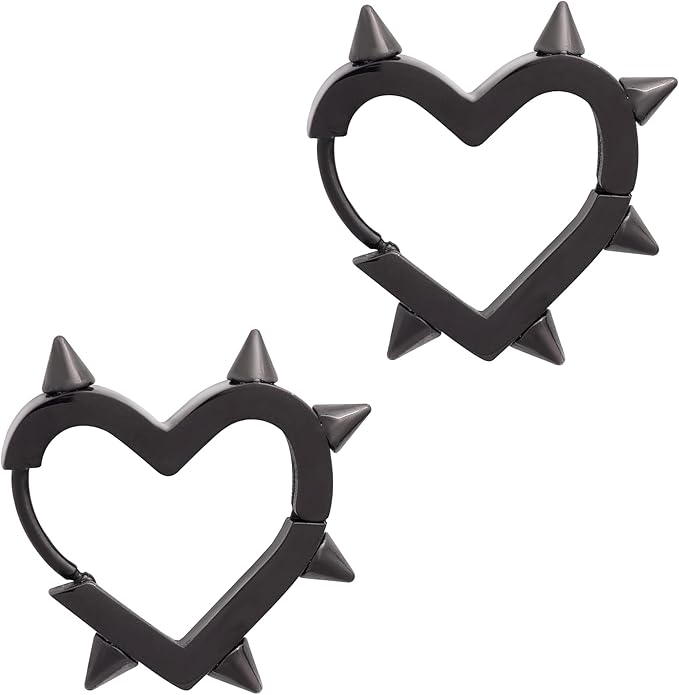 610Rs7vFfYL._AC_SY695_ Grunge Emo Punk Y2K Spike Heart Hoop Earrings