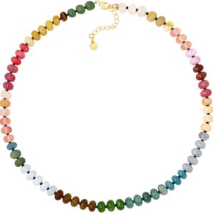 Boho Hippie Colorful Crystal Beaded Choker Necklace