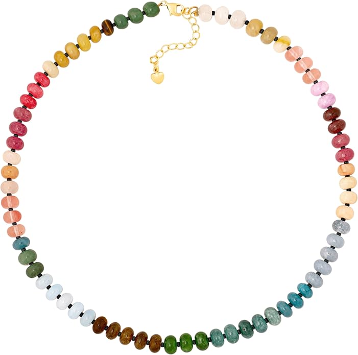 619NfE4CDlL._AC_SY695_ Boho Hippie Colorful Crystal Beaded Choker Necklace