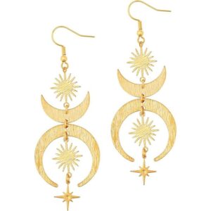 Gothic Boho Sun  Star Earrings