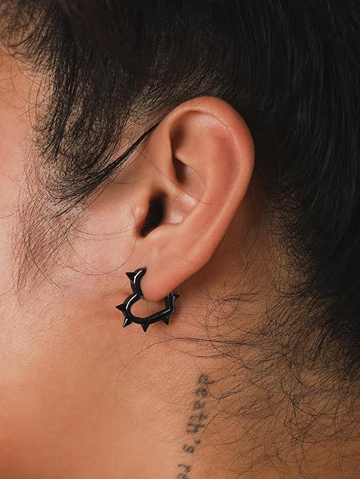 81erBmSgbmL._AC_SY695_ Grunge Emo Punk Y2K Spike Heart Hoop Earrings - Image 2